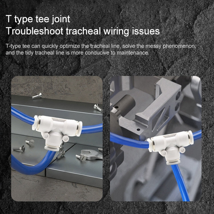 PEG8-4 LAIZE 2pcs PW T-type Tee Reducing Pneumatic Quick Fitting Connector by LAIZE