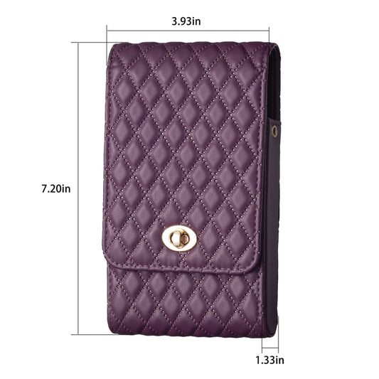 Crossbody PU Vertical BFB01 Shoulder Phone Bag(Dark Purple) by bashfashion