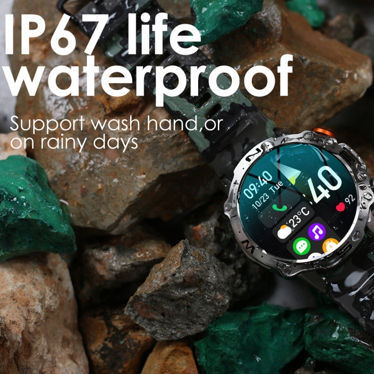 K59 IP67 BT5.0 1.43inch Smart Watch Support Voice Call / Sleep Detection(Black) by bashfashion