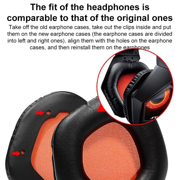 1 Pair Snap-on Replacement Earpads For ASUS ROG Strix7.1, Material:Football Net Fabric(Black Grey) by bashfashion