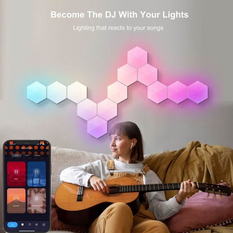 Gaming Ambient Light Smart Chiclet Backdrop Quantum Wall Light, Versions: Bluetooth(6 PCS/Set) by bashfashion