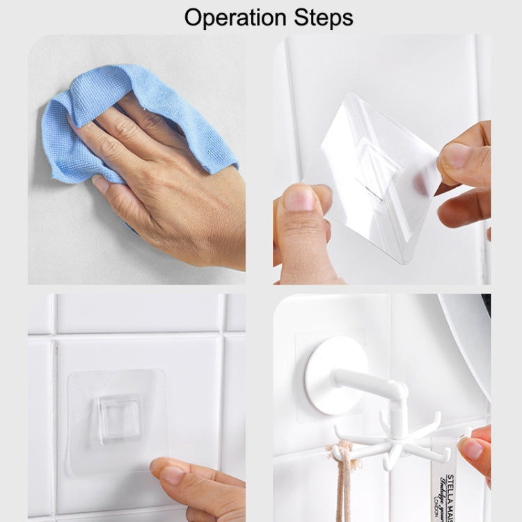 Multifunctional Rotating 7 Claws Hook Kitchen Storage 360 Degrees Without Trace Hooks(Black) by bashfashion