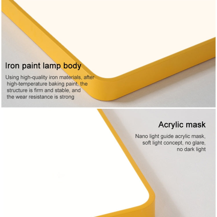 Macaron LED Rectangle Ceiling Lamp, White Light, Size:88x62cm(Grey) by bashfashion