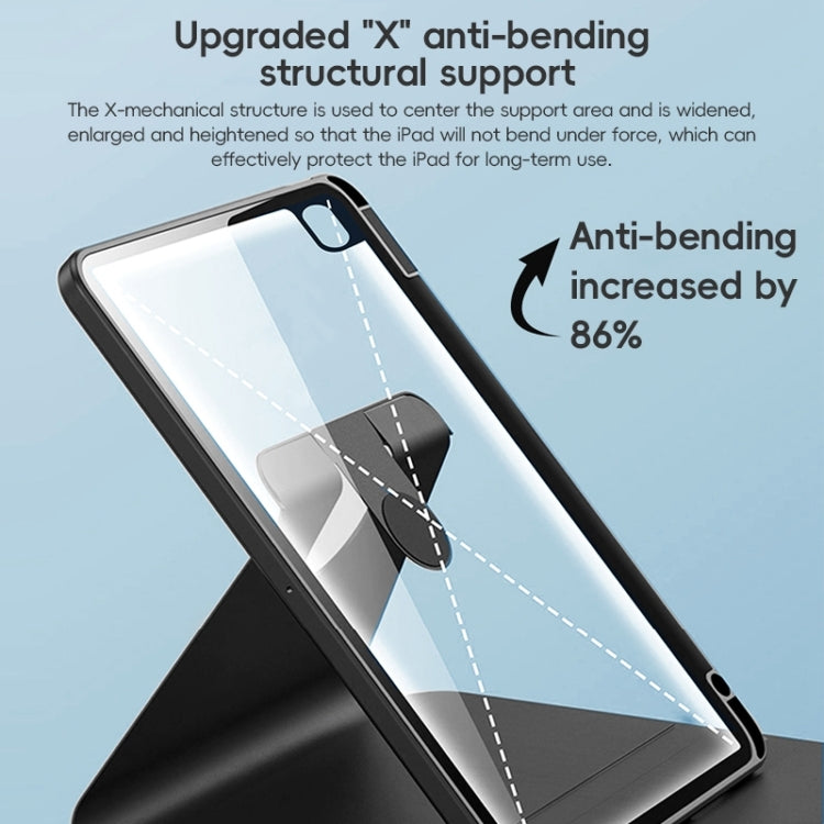 For iPad 10.2 2021/2020/2019 ZGA Tri-Fold 360 Rotation Smart Leather Tablet Case(Black) by ZGA