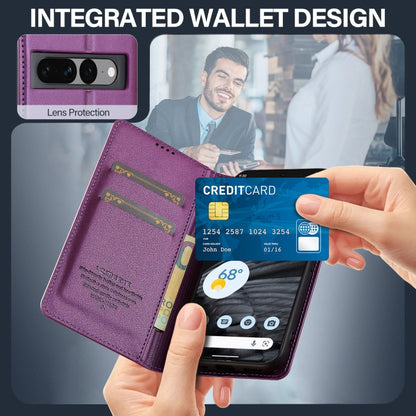 For Google Pixel 7 Pro 5G LC.IMEEKE L1 Series Frosted Fine Texture PU Phone Case(Purple) by LC.IMEEKE