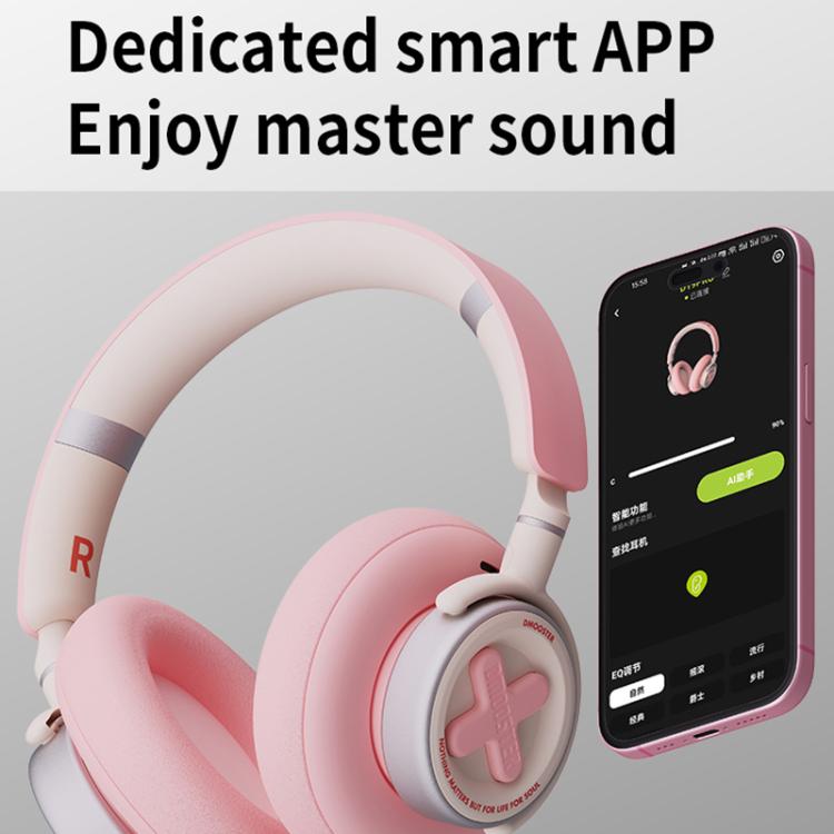 Dmooster D19 Pro ANC and EDC Noise Reduction Bluetooth Headphones(Pink) by D MOOSTER