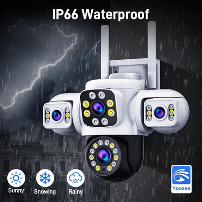2MP HD 360 Degree Panorama 3 Lens IP66 Waterproof Wireless WiFi Camera, Memory:15 Days Memory Card(EU Plug) by bashfashion