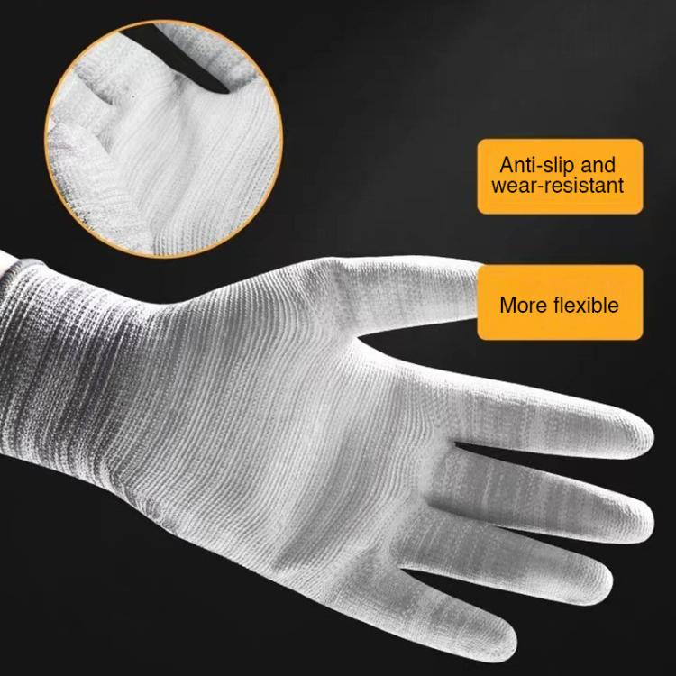A Pair Striped PU Coated Palm Anti-static Labor Protection Gloves Random Color Delivery, Size:L by bashfashion