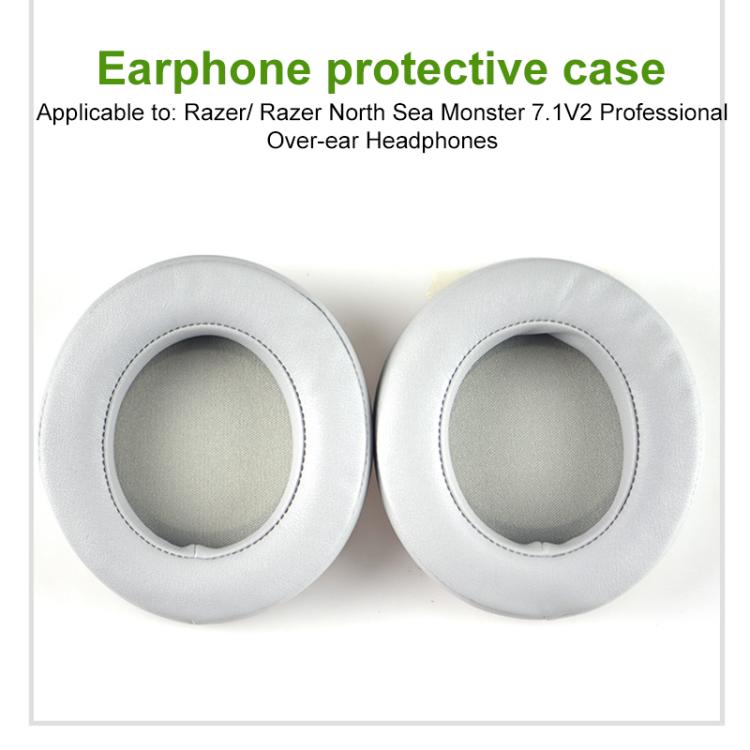 1 Pair Rotating Snap-on Replacement Earpads For Razer Kraken Pro V2, Material:Protein Leather Ice Silk Fabric(Black) by bashfashion