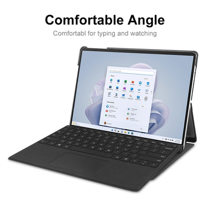 For Microsoft Surface Pro 9 JUNSUNMAY Custer Solid Color 3-Fold Stand Leather Tablet Case(Grey) by JUNSUNMAY