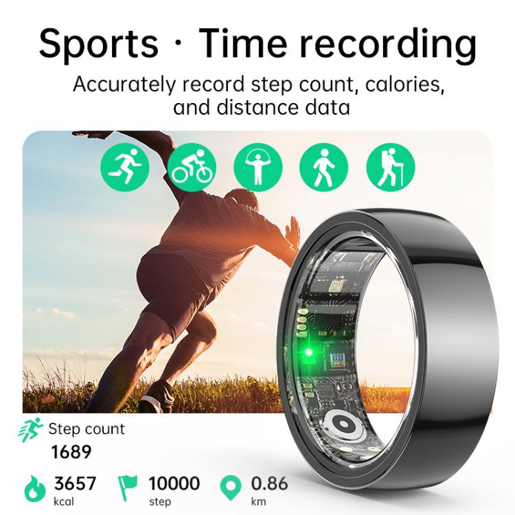 R1000 SIZE 9 Smart Ring, Support Heart Rate / Blood Oxygen / Sleep / Multiple Sports Modes(White) by bashfashion