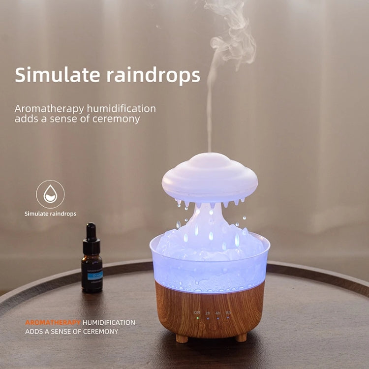 V50 Desktop Colorful Night Light Humidifier Wood Grain Water Drop Aroma Diffuser, Spec: AU Plug(Green) by bashfashion
