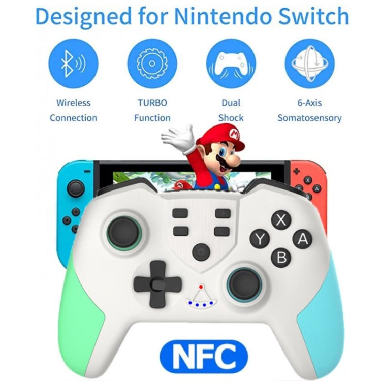 T23 Macro Programming Six-Axis Wireless Bluetooth Handle With NFC For Switch Pro(Green) by bashfashion