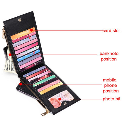 GLQ167 RFID Two-way Folding PU Cross Pattern With Zipper Pocket Wallet(Light Blue) by bashfashion