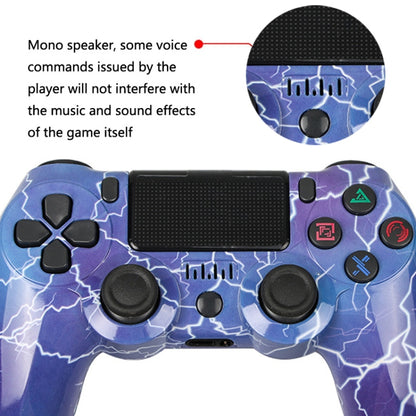 For PS4 Wireless Bluetooth Game Controller With Light Strip Dual Vibration Game Handle(Cloud) by bashfashion