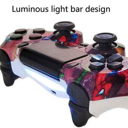 For PS4 Wireless Bluetooth Game Controller With Light Strip Dual Vibration Game Handle(Lightning) by bashfashion