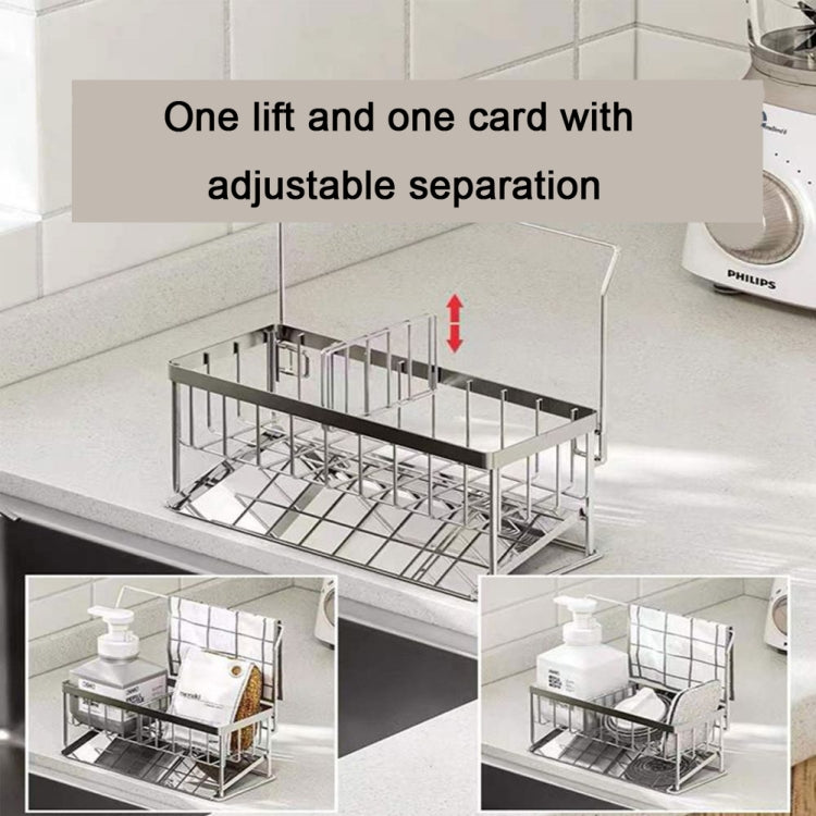 Stainless Steel Sponge Drainer Rack Multifunctional Storage Shelf, Style: Rag Model by bashfashion