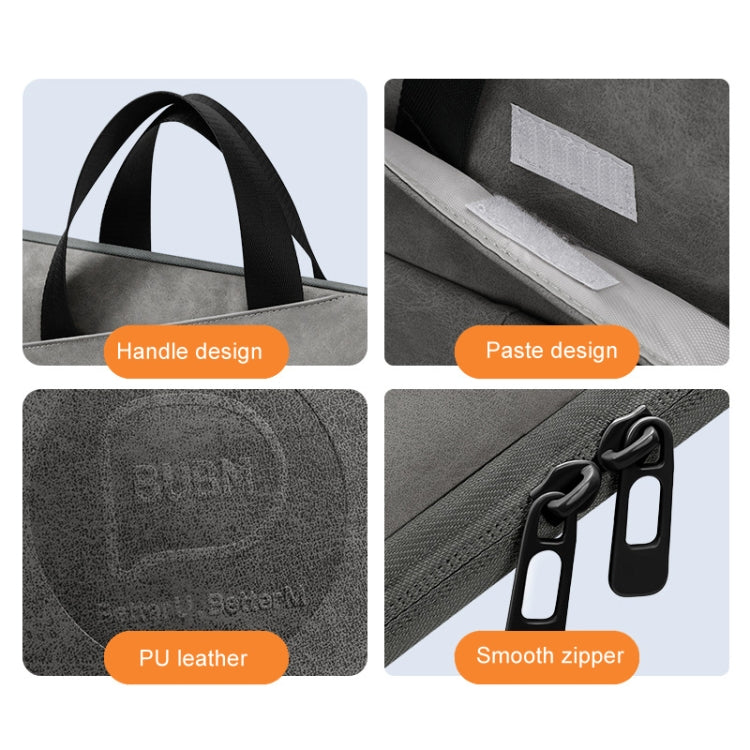 BUBM Portable Computer Bag Notebook Business Travel Bag, Size: 14 inch(Light Gray) by BUBM