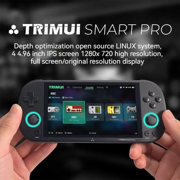 Trimui Smart Pro 4.96 Inch IPS Screen Handheld Game Console Open Source Linux System 128G(Grey) by Trimui