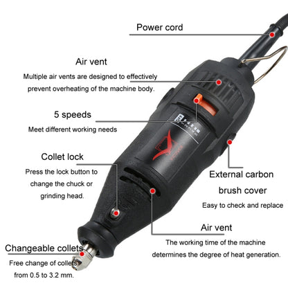 VICOVER Small Adjustable Speed Electrical Grinder Set Jade Carving Pen Polishing Tool EU Plug, Model: 100pcs Parts+Soft Shaft by VICOVER