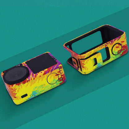 For DJI Action 4 Motion Camera Stickers All Inclusive Photo Frame Color Changing Stickers Accessories, Style: AC4-17 Snake Scale Red by bashfashion